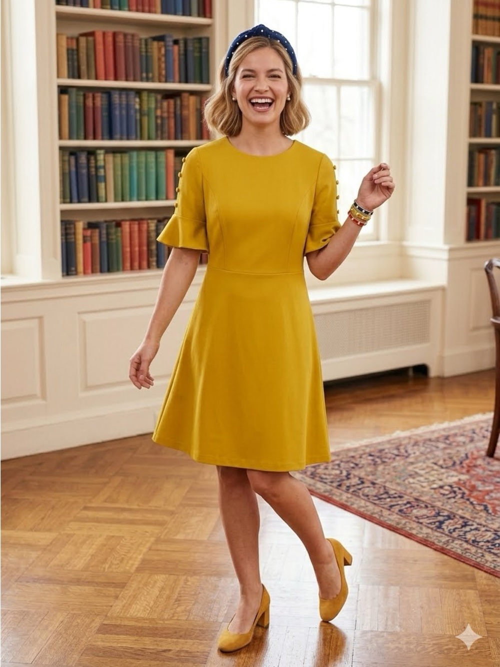 Boden Alexis Jersey Short-Sleeve Fit & Flare Midi Dress Size 8